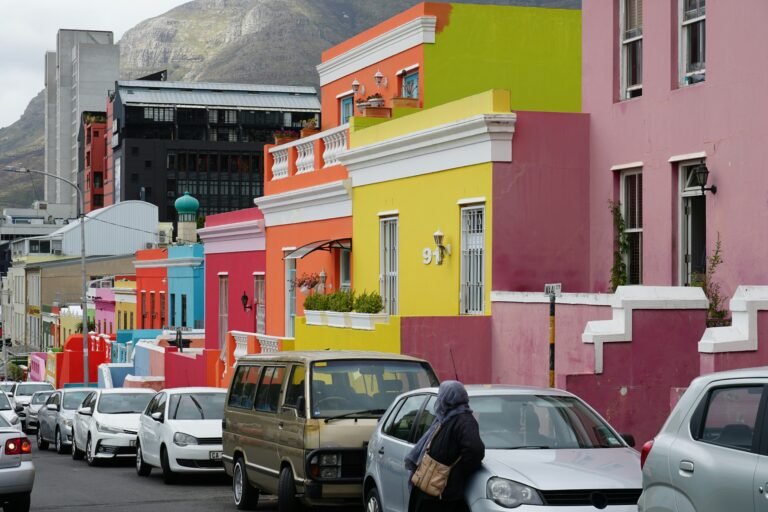 Historic Bo-Kaap neighbourhood with colourful architecture in Cape Town